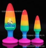  Phích cắm hậu môn silicon cầu vòng - Rainbow size lớn-trung 