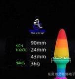  Phích cắm hậu môn silicon cầu vòng - Rainbow size lớn-trung 