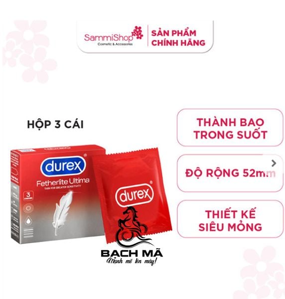  Bao Cao Su Durex Fetherlite Ultima Hộp 3 Cái 