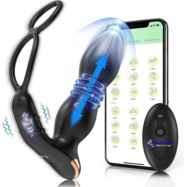  Máy rung thụt hậu môn và âm đạo điều khiển từ xa bằng app 