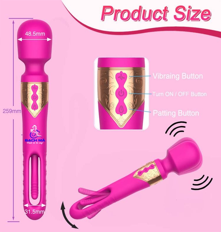  Máy sextoy 2 đầu tự động rung ngón tay tỏa nhiệt 10 chế độ 