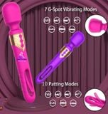  Máy sextoy 2 đầu tự động rung ngón tay tỏa nhiệt 10 chế độ 