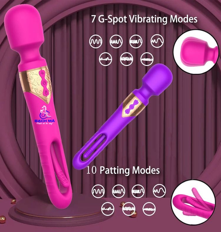  Máy sextoy 2 đầu tự động rung ngón tay tỏa nhiệt 10 chế độ 