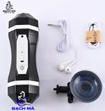  Máy thủ dâm cho nam Snail 2 đầu rung rên hút có đế hít tường 