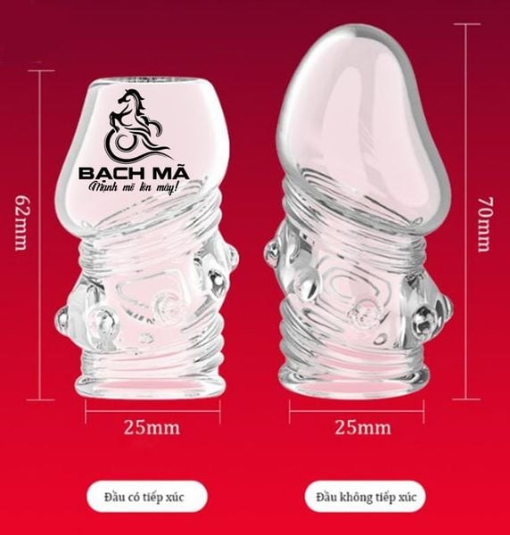  Bộ đôi bao cao su silicon đeo đầu khấc đôn dên tăng kích thước dương vật 
