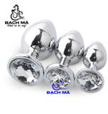  Phích cắm hậu môn inox đính đá phát sáng 