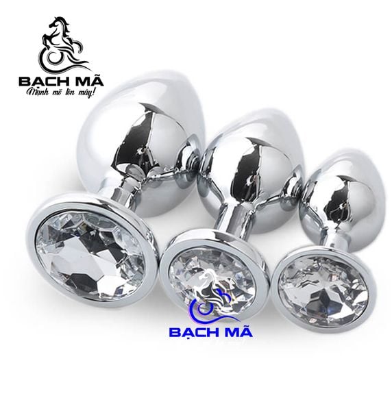  Phích cắm hậu môn inox đính đá phát sáng 