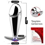  Phích cắm hậu môn inox đính đá phát sáng đầu dương vật 