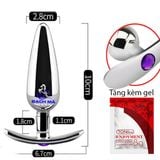 Phích cắm hậu môn inox đính đá phát sáng đầu nhọn 