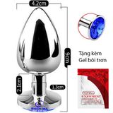  Phích cắm hậu môn inox đính đá phát sáng size lớn 