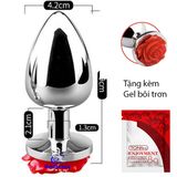  Phích cắm hậu môn inox hoa hồng size lớn giá rẻ 