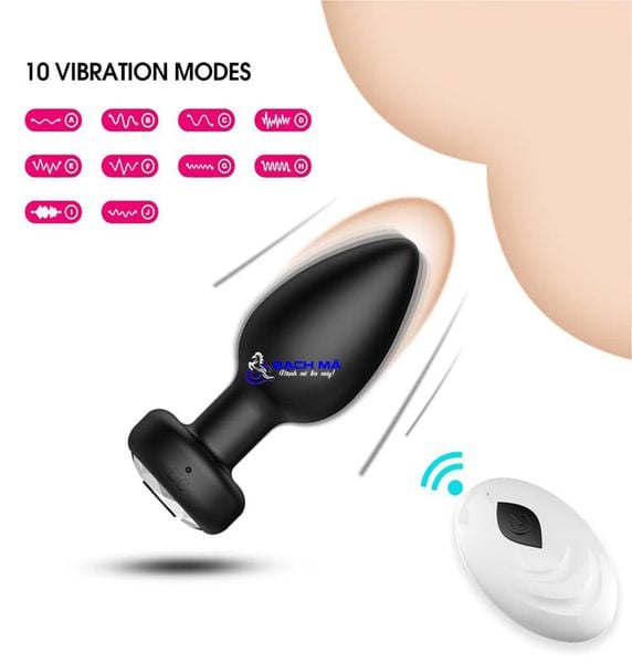  Phích cắm hậu môn silicon cao cấp điều khiển từ xa remote 