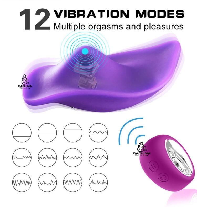  Quần lót chip rung bím cô bé điều khiển từ xa 12 tần số 