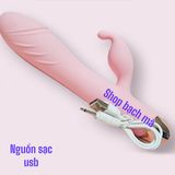  Sextoy cầm tay mini rung tai thỏ ngoáy dương vật 10 chế độ 