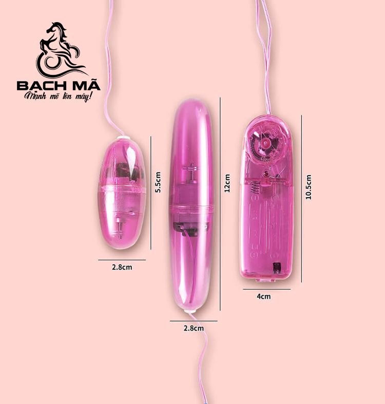  Trứng rung mini 2 đầu màu đen trong suốt giá rẽ 