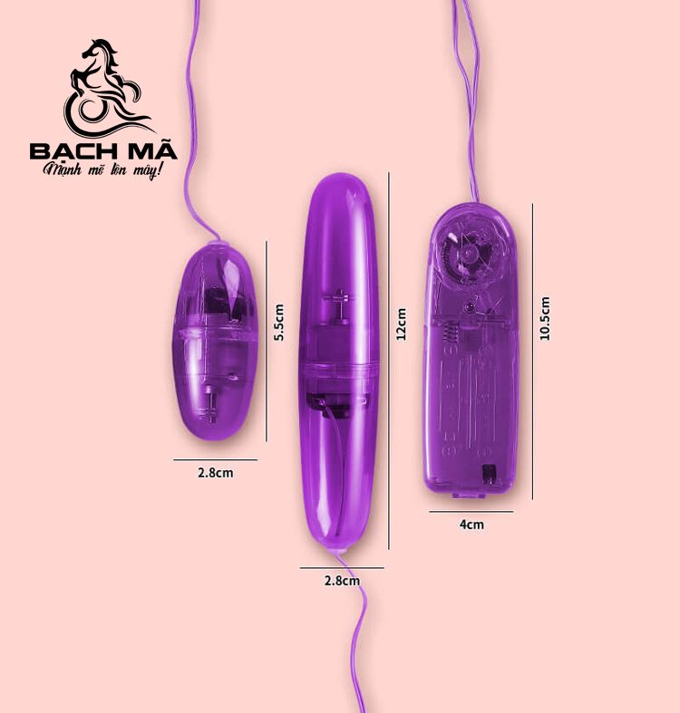  Trứng rung mini 2 đầu màu đen trong suốt giá rẽ 