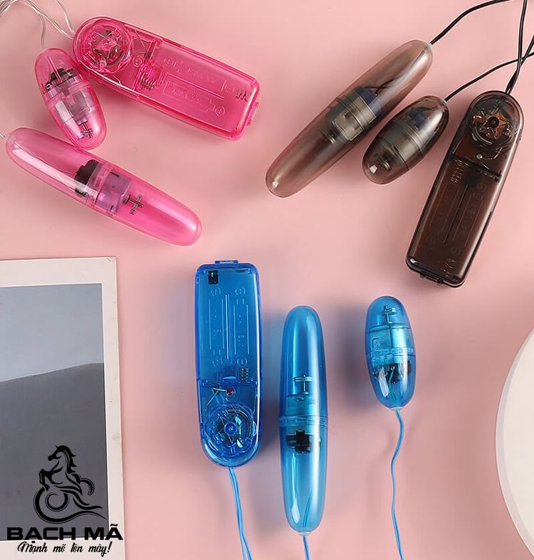  Trứng rung mini 2 đầu màu đen trong suốt giá rẽ 