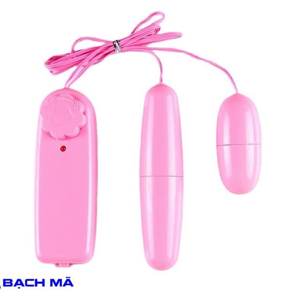  Trứng rung mini 2 đầu màu hồng dùng pin giá rẽ 