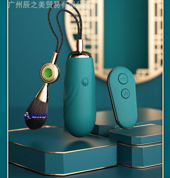  Trứng rung tình yêu mini không dây điều khiển từ xa màu xanh 