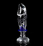  Dương Vật Giả Thủy Tinh Trong Suốt Crystal Cầm Tay Gai Mềm Size Nhỏ 