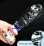  Dương Vật Giả Thủy Tinh Trong Suốt Crystal Cầm Tay Gai Mềm Size Nhỏ 