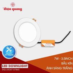 Bộ đèn LED downlight Điện Quang ĐQ LRD07 07 90-V02 (7W, 3.5inch, bầu kín)