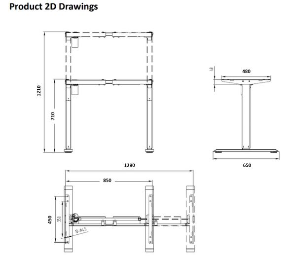 ET114E-N Trắng - Bàn nâng hạ chiều cao Công thái học Flexispot