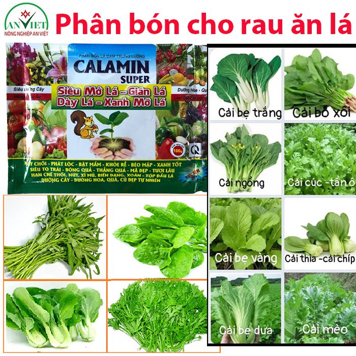 Phân bón cho rau ăn lá Calamin 100g, phân bón rau sạch tại nhà Calamin ...