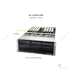 Supermicro A+ Server 4124GS-TNR(4U Dual Processor (AMD), Dual-Root GPU system with 8 PCI-E GPUs)