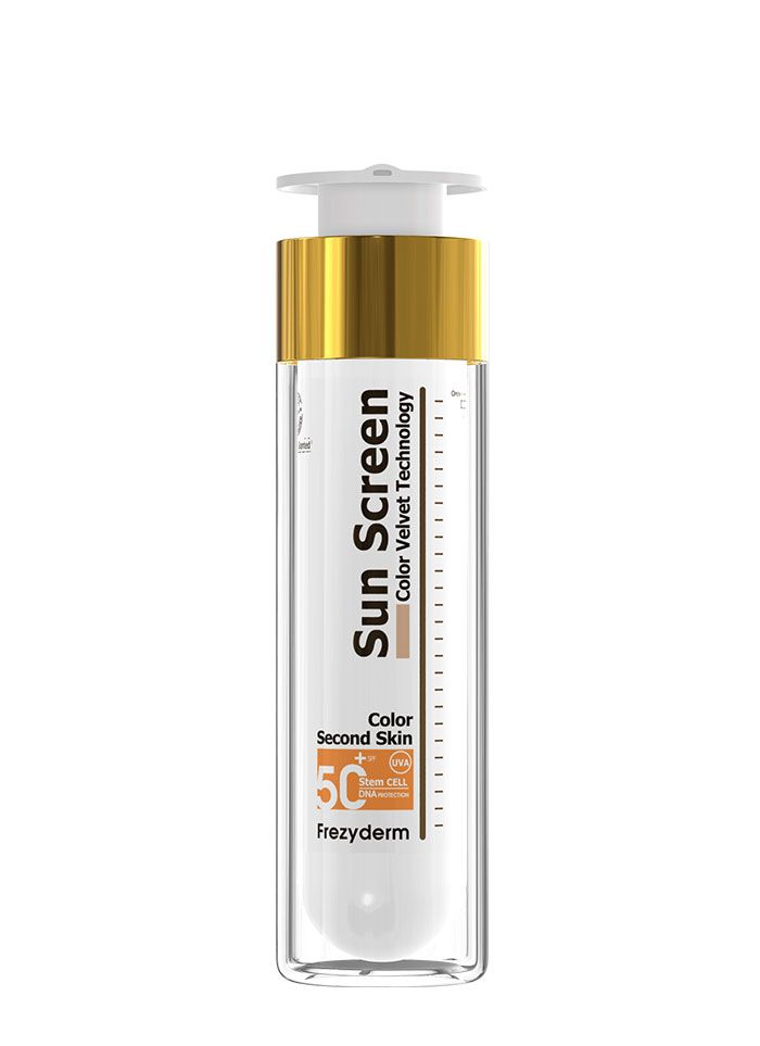 Kem chống nắng kiềm dầu có màu giúp che khuyết điểm Frezyderm Sun Screen Color Velvet Face 50+ 50ml