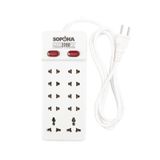  Ổ cắm Sopoka liền dây 10 lỗ 2 công tắc siêu chịu tải 2200W, chống cháy (10Y) 