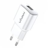  Bộ sạc nhanh Type-C VIVAN Power Oval 3.0 II White 18W( 1 cổng USB 3.0A, cáp dài 1m) 