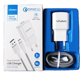  Bộ sạc nhanh Type-C VIVAN Power Oval 3.0 II White 18W( 1 cổng USB 3.0A, cáp dài 1m) 