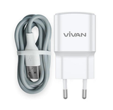  Bộ sạc nhanh Type-C VIVAN Power Oval 3.0 II White 18W( 1 cổng USB 3.0A, cáp dài 1m) 