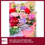  Hoa Sáp Mix Màu Phối Hoa Khô 