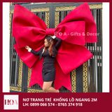  Nơ Trang Trí Khổng Lồ Màu Đỏ - Nơ Mút Xốp Đỏ Ngang 2m 