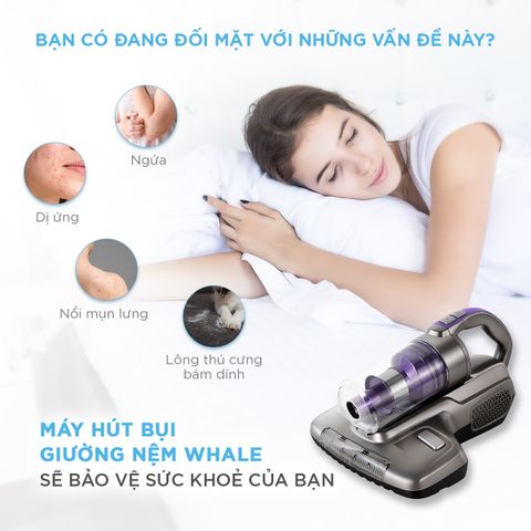  Máy hút bụi giường nệm diệt khuẩn Whale 
