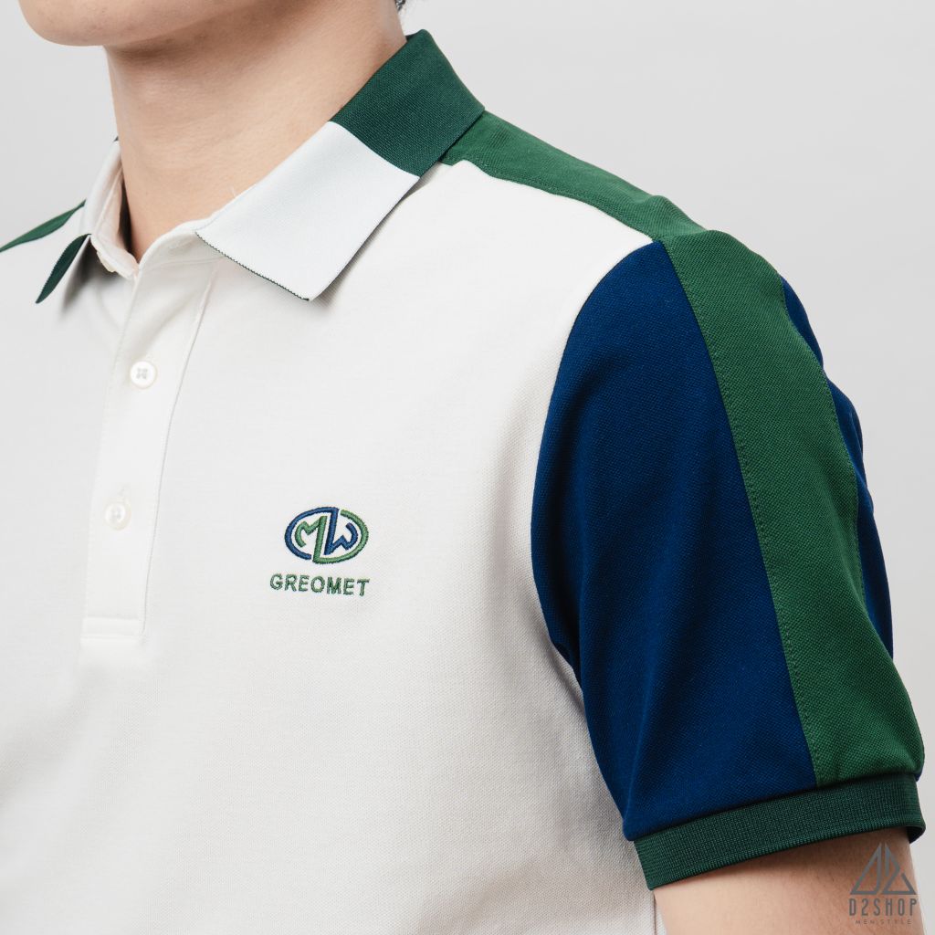 Áo polo viền vai xanh lá GREOMET