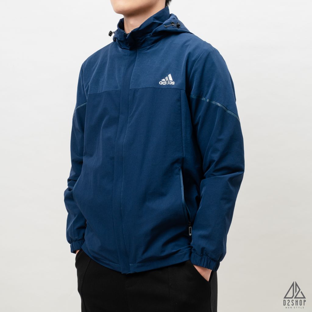 Áo khoác adidas xanh đen viền tay