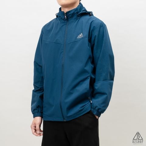 Áo khoác adidas xanh ngực phối họa tiết