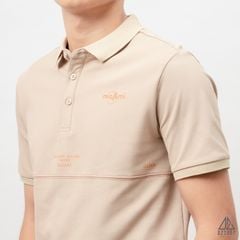 Áo polo kem viền ngực chỉ đỏ mo&mi