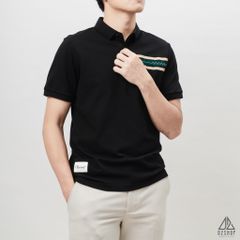 Áo polo phối viền ngực xanh