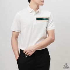 Áo polo phối viền ngực xanh