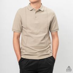 Áo polo may viền nổi vải dệt gân