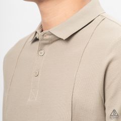 Áo polo may viền nổi vải dệt gân