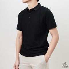 Áo polo may viền nổi vải dệt gân
