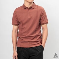 Áo polo may viền nổi vải dệt gân