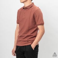 Áo polo may viền nổi vải dệt gân