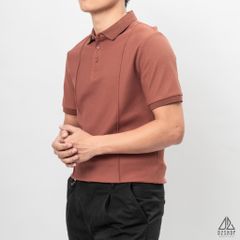 Áo polo may viền nổi vải dệt gân