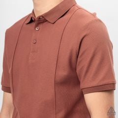 Áo polo may viền nổi vải dệt gân